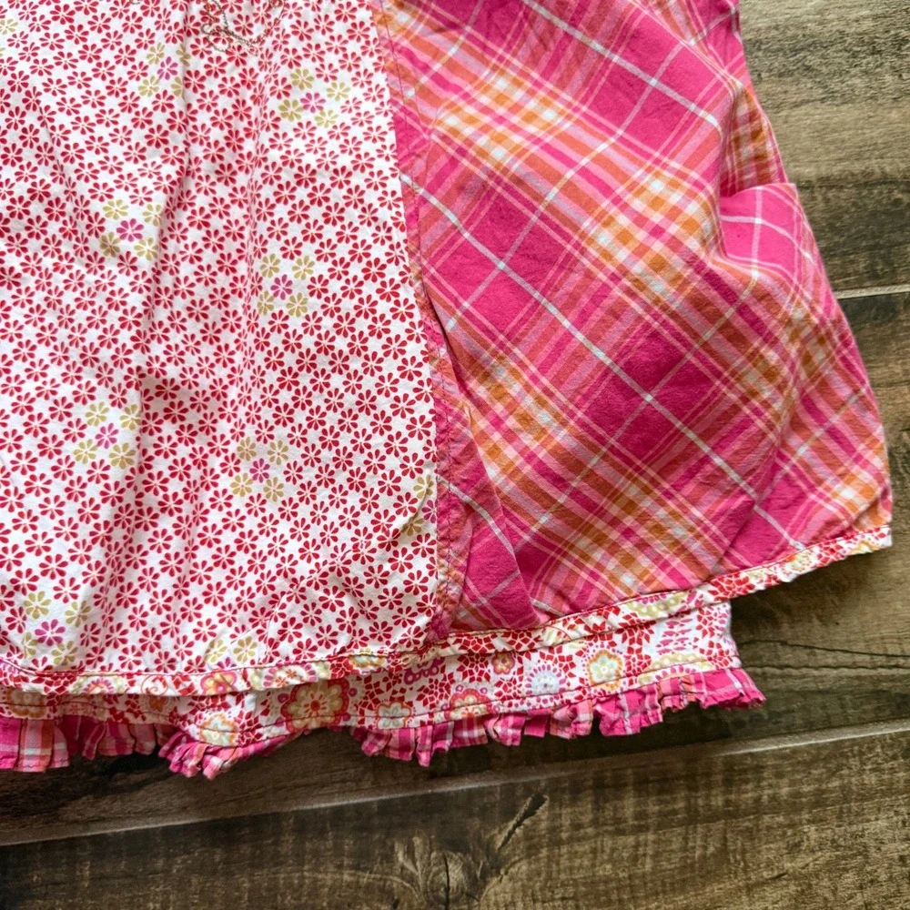 Oilily Women's Vintage Patchwork Floral Applique Plaid Ruffle Maxi Skirt,Pink,34 - Picture 15 of 15